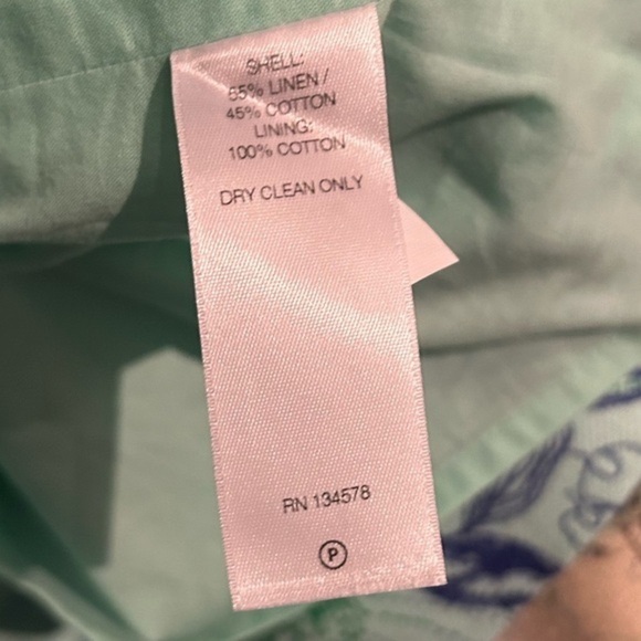 Vineyard Vines Cordia Floral Dress Blue Green Embroidered Size 10 Cotton Linen - Picture 8 of 16